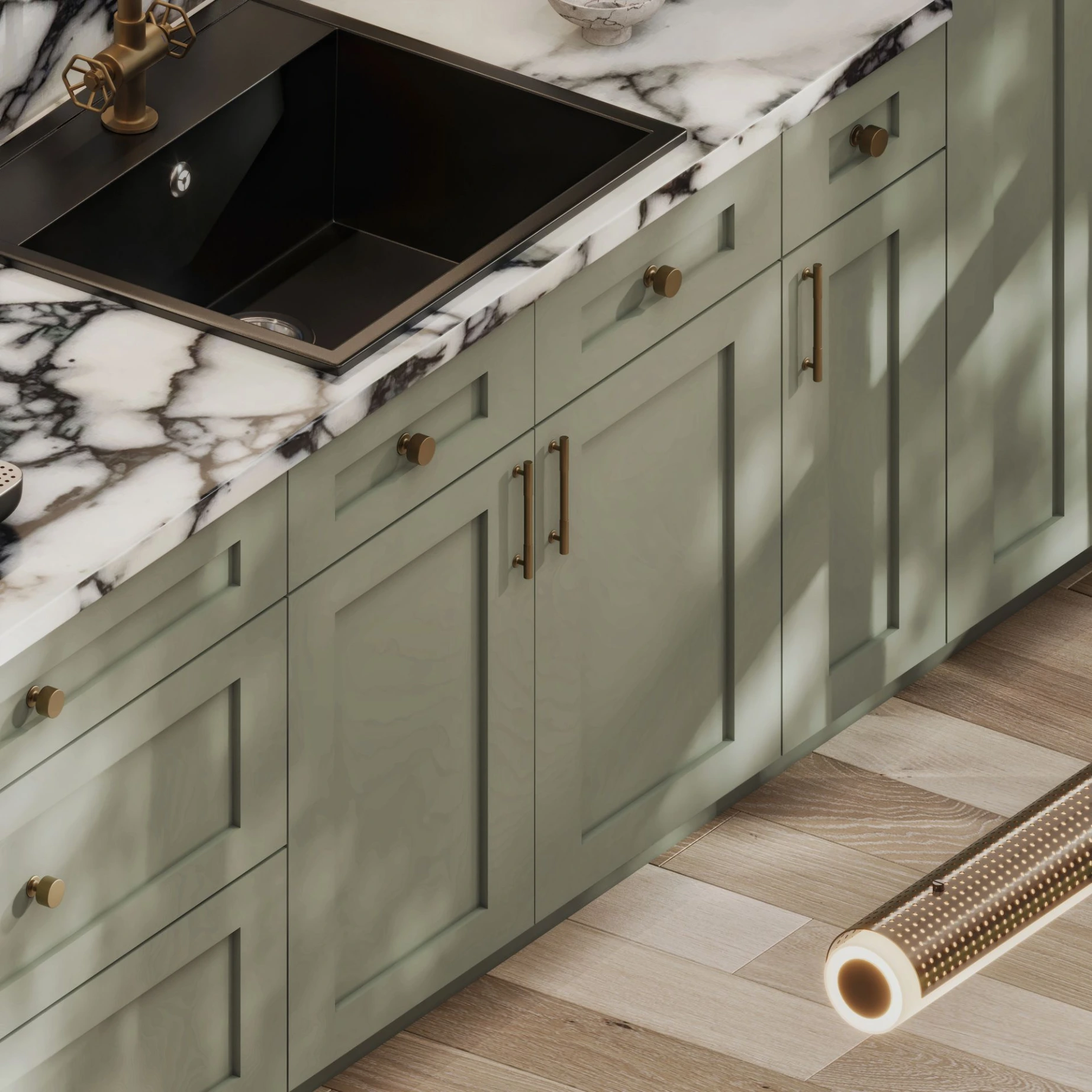 Sage Green Kitchen Island 