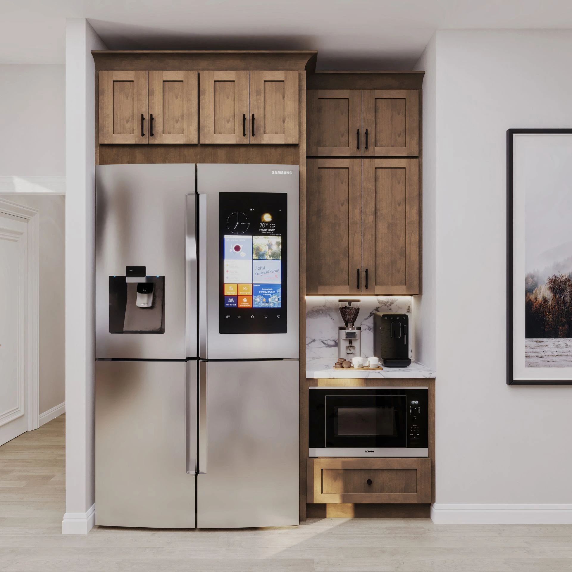 Rustic Wood Fridge Cabinet