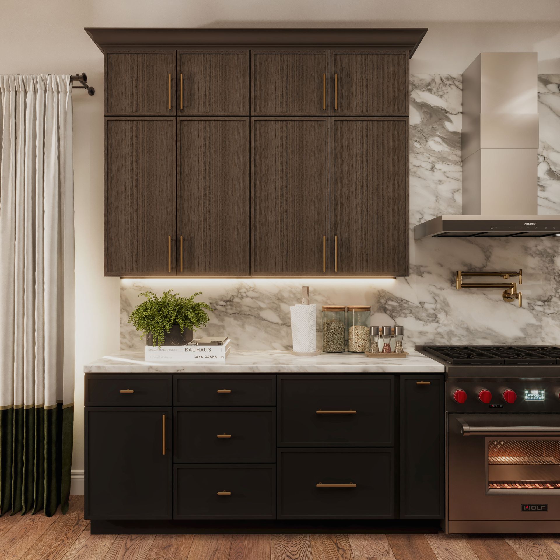 Mini Shaker Amber Oak and Iron Black Kitchen 