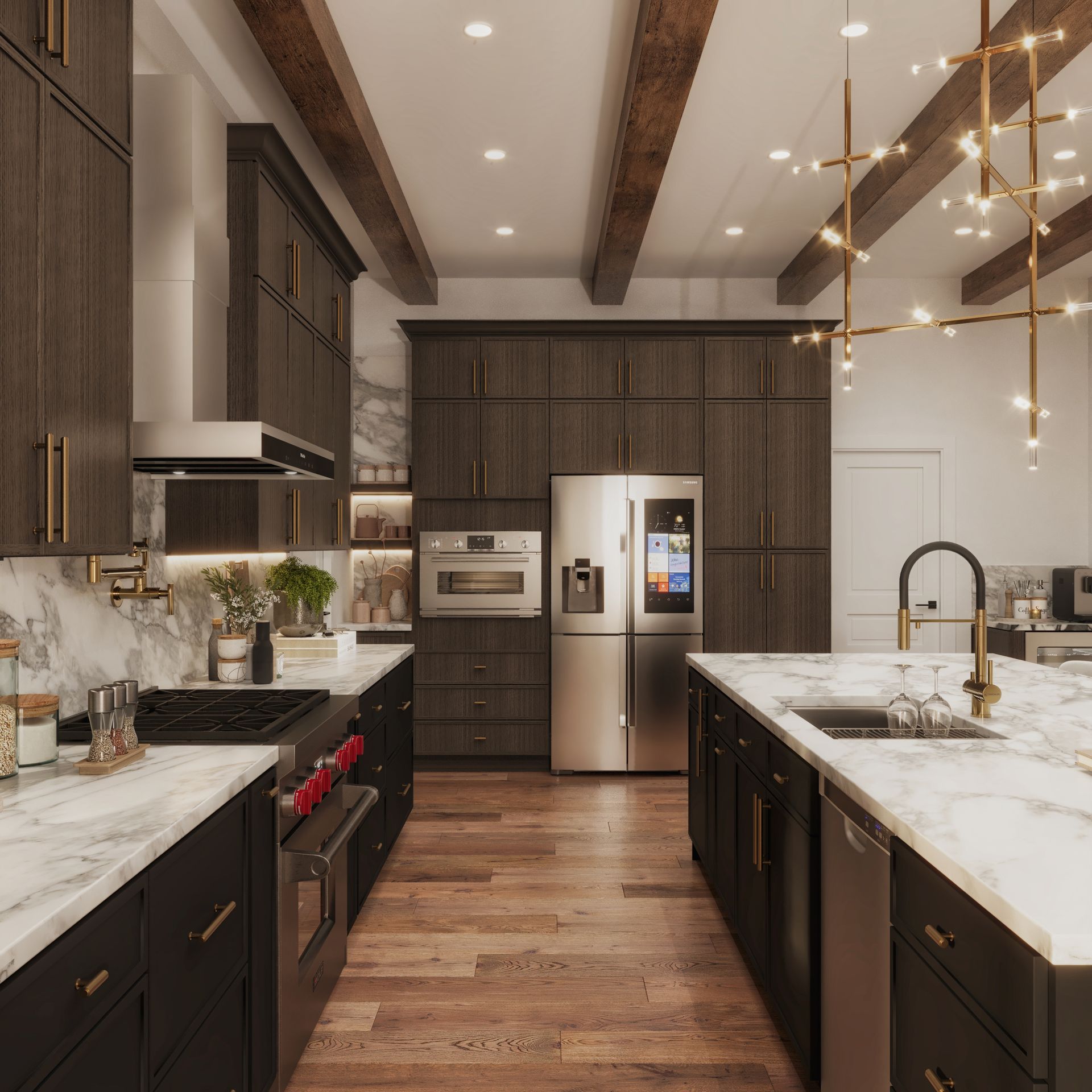 Mini Shaker Amber Oak and Iron Black Kitchen 