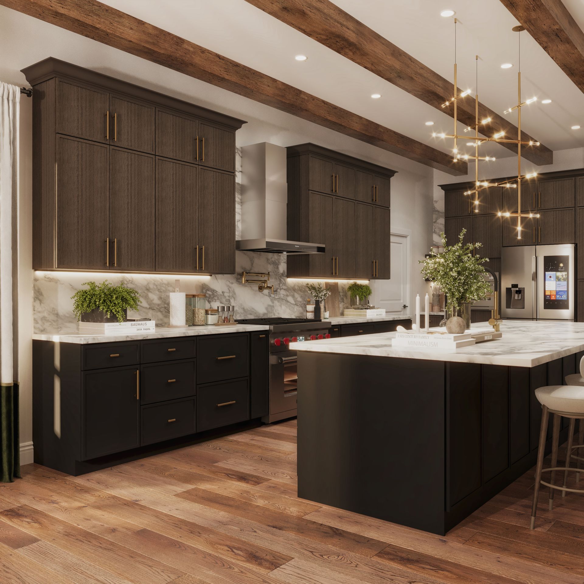 Mini Shaker Amber Oak and Iron Black Kitchen 