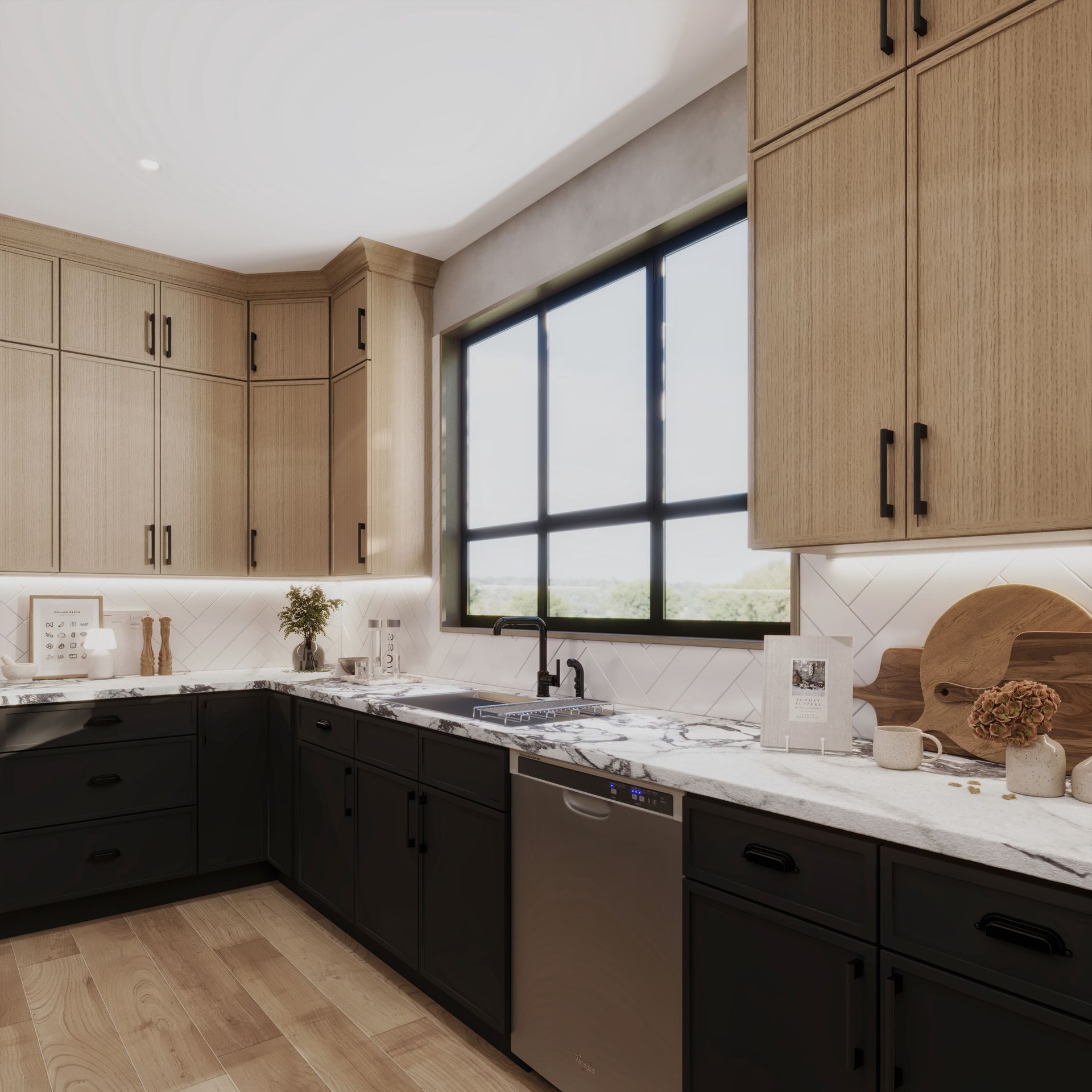 Iron Black and White Oak Mini Shaker Kitchen 