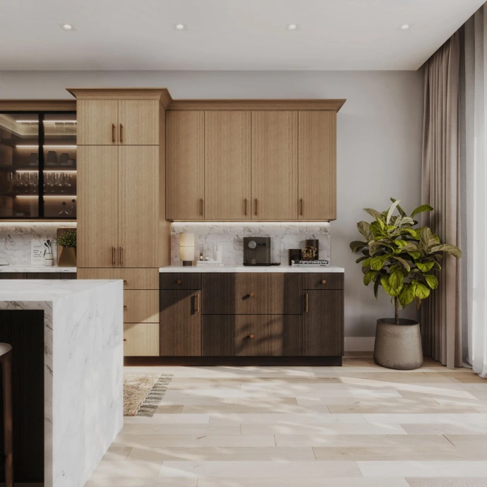 Oak Blonde Frameless RTA Kitchen 