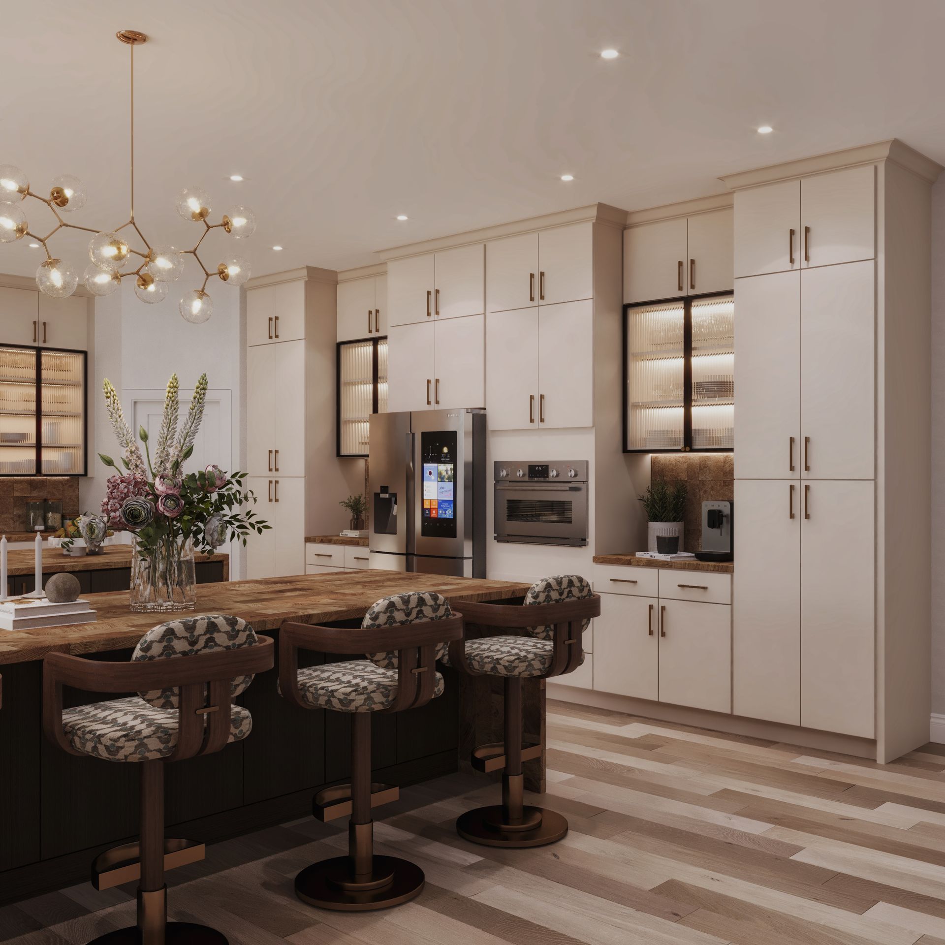 Matte Ivory RTA Frameless kitchen 