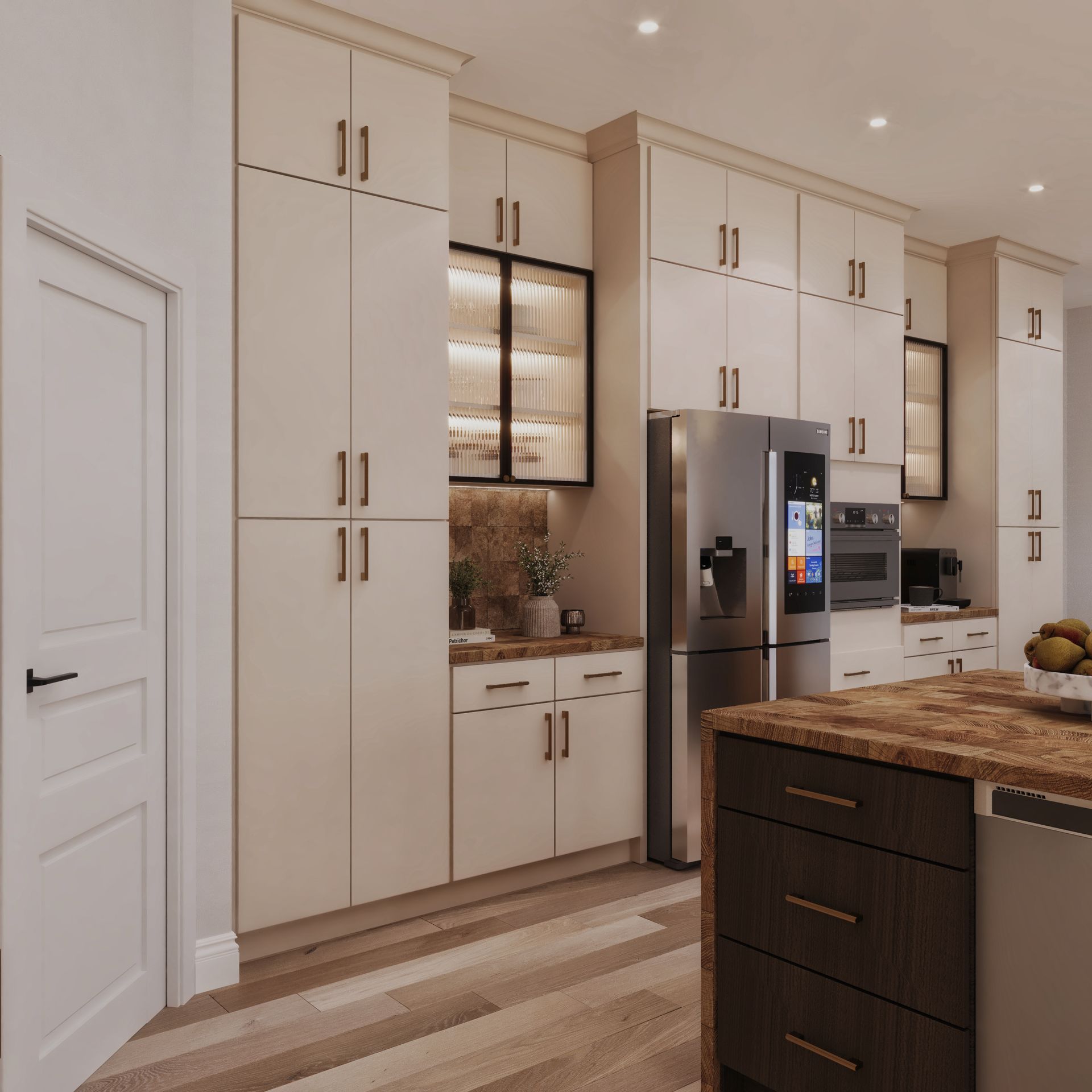 Matte Ivory RTA Frameless kitchen 