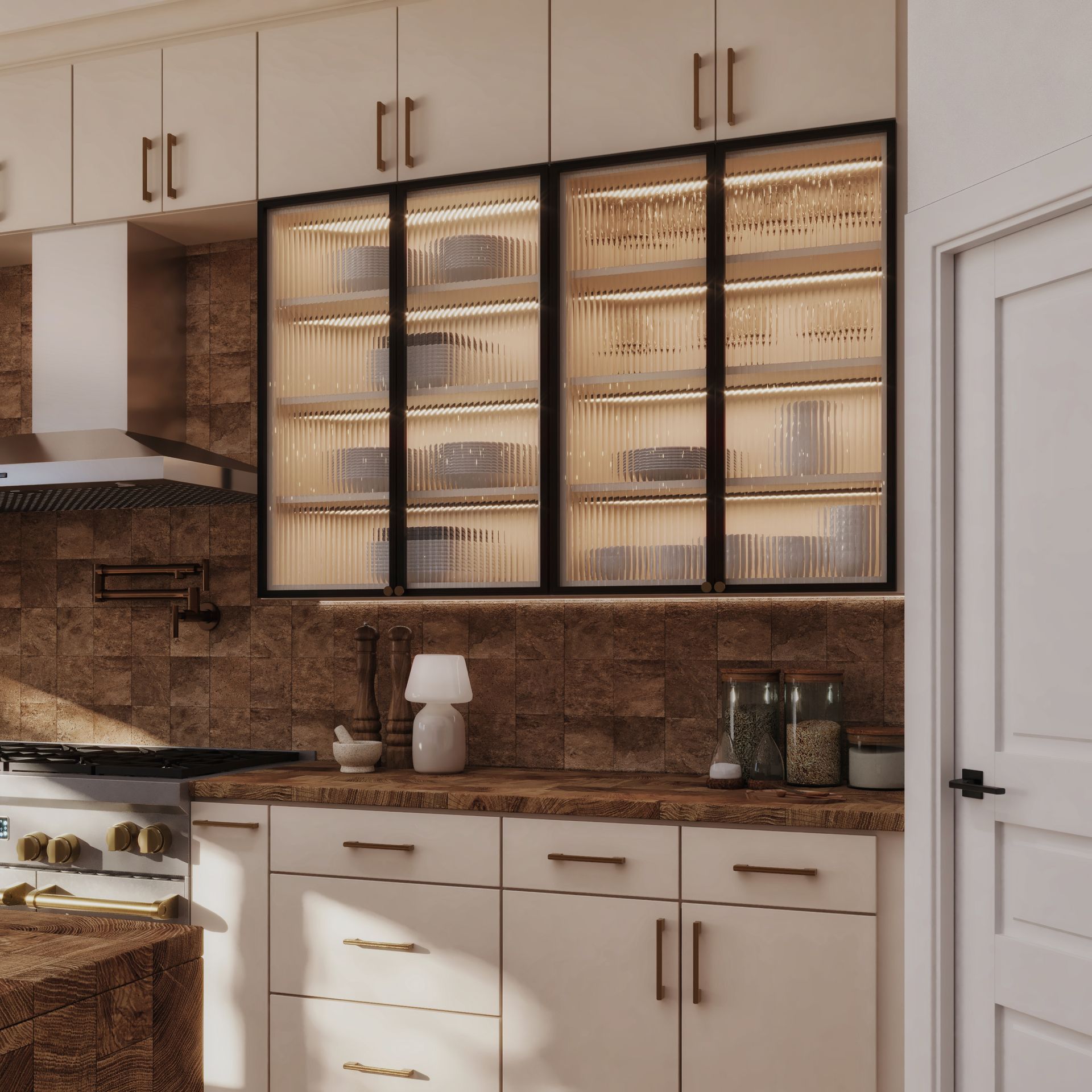 RTA Frameless Crystal Glass Kitchen 