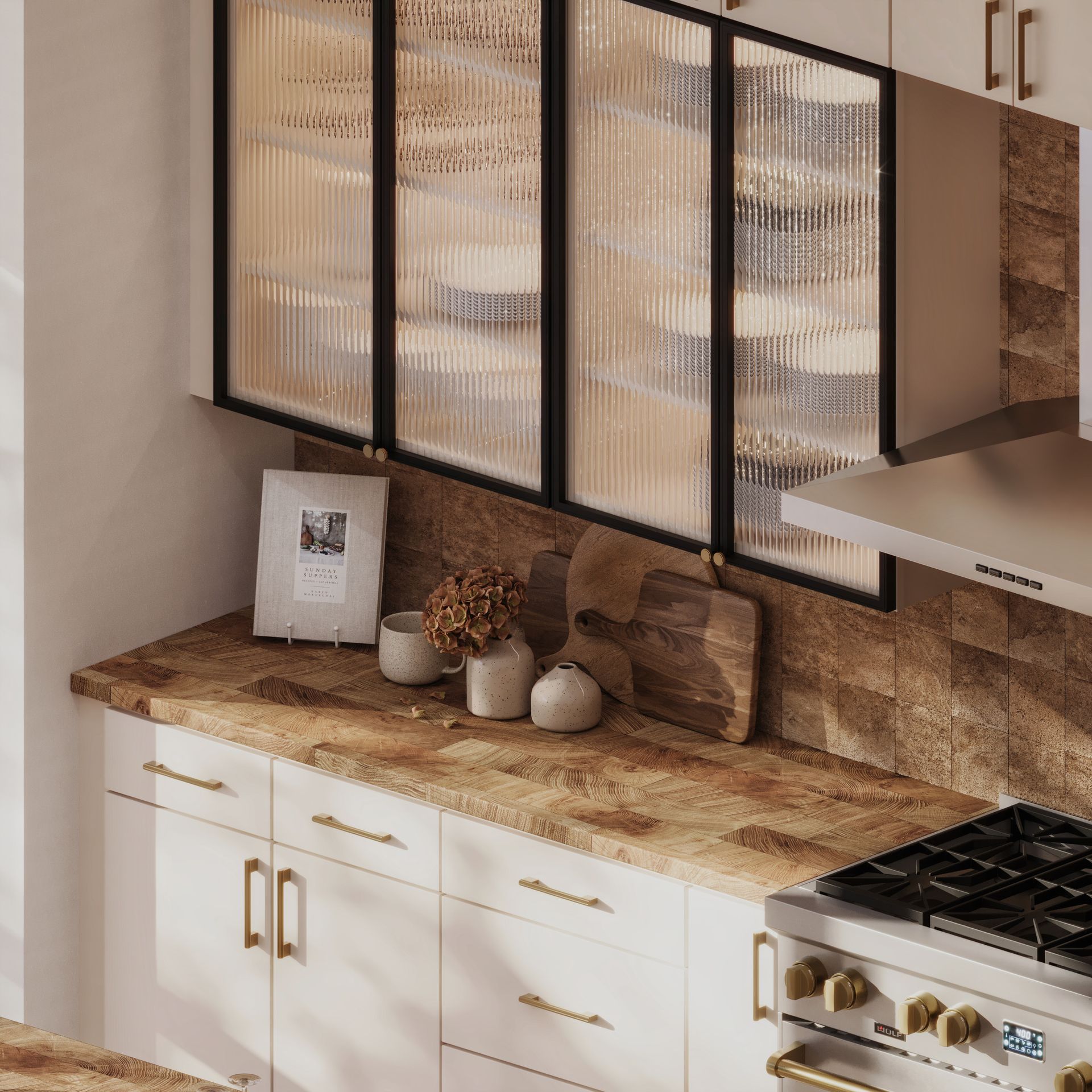 RTA Frameless Crystal Glass Kitchen 