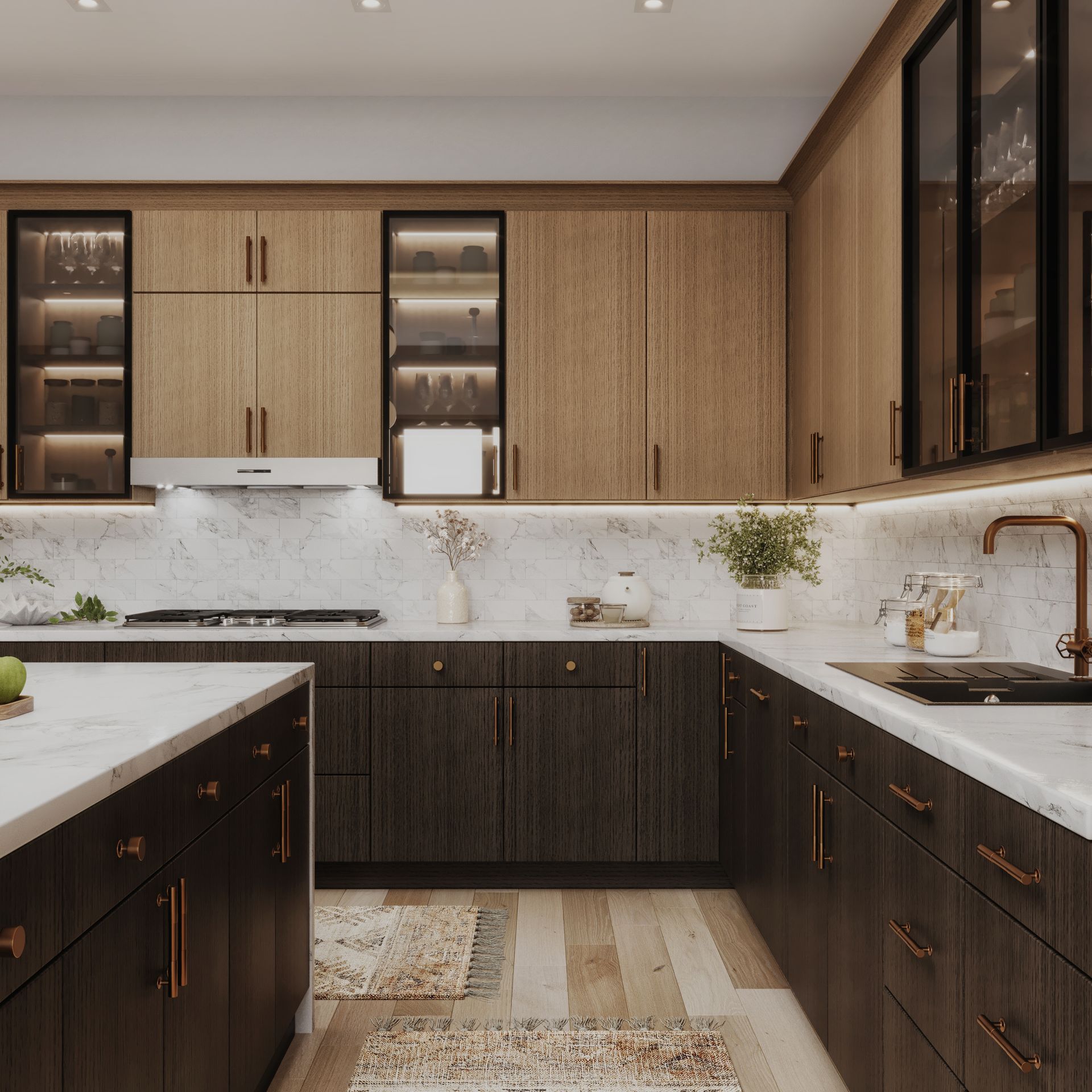 midnight glass european kitchen 