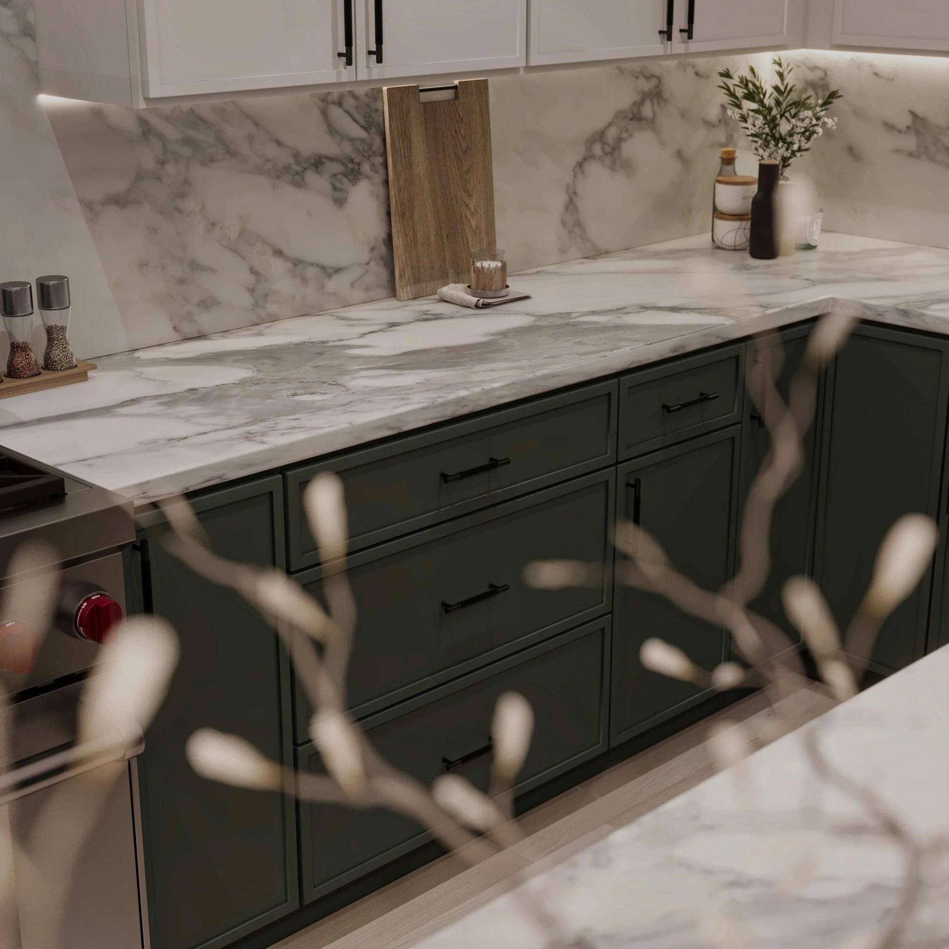 Mini Shaker Olive Aston Green Kitchen 