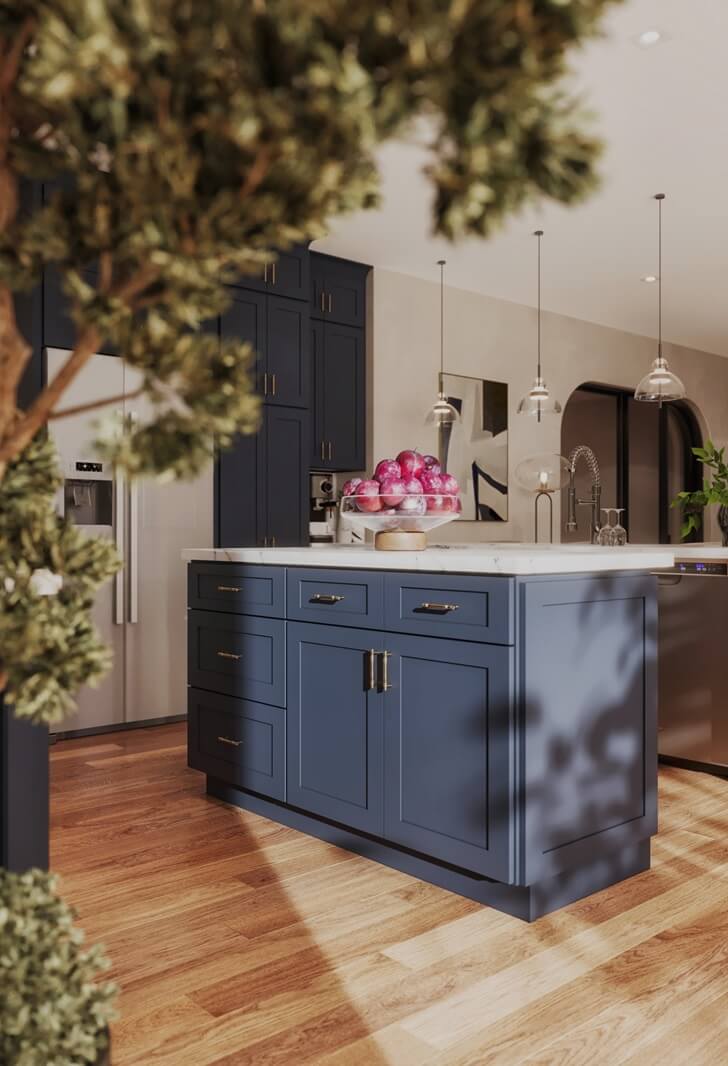 Navy Blue Shaker kitchen 