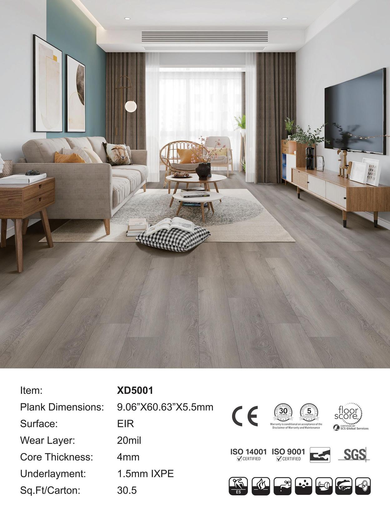 XD5001 SPC flooring plank