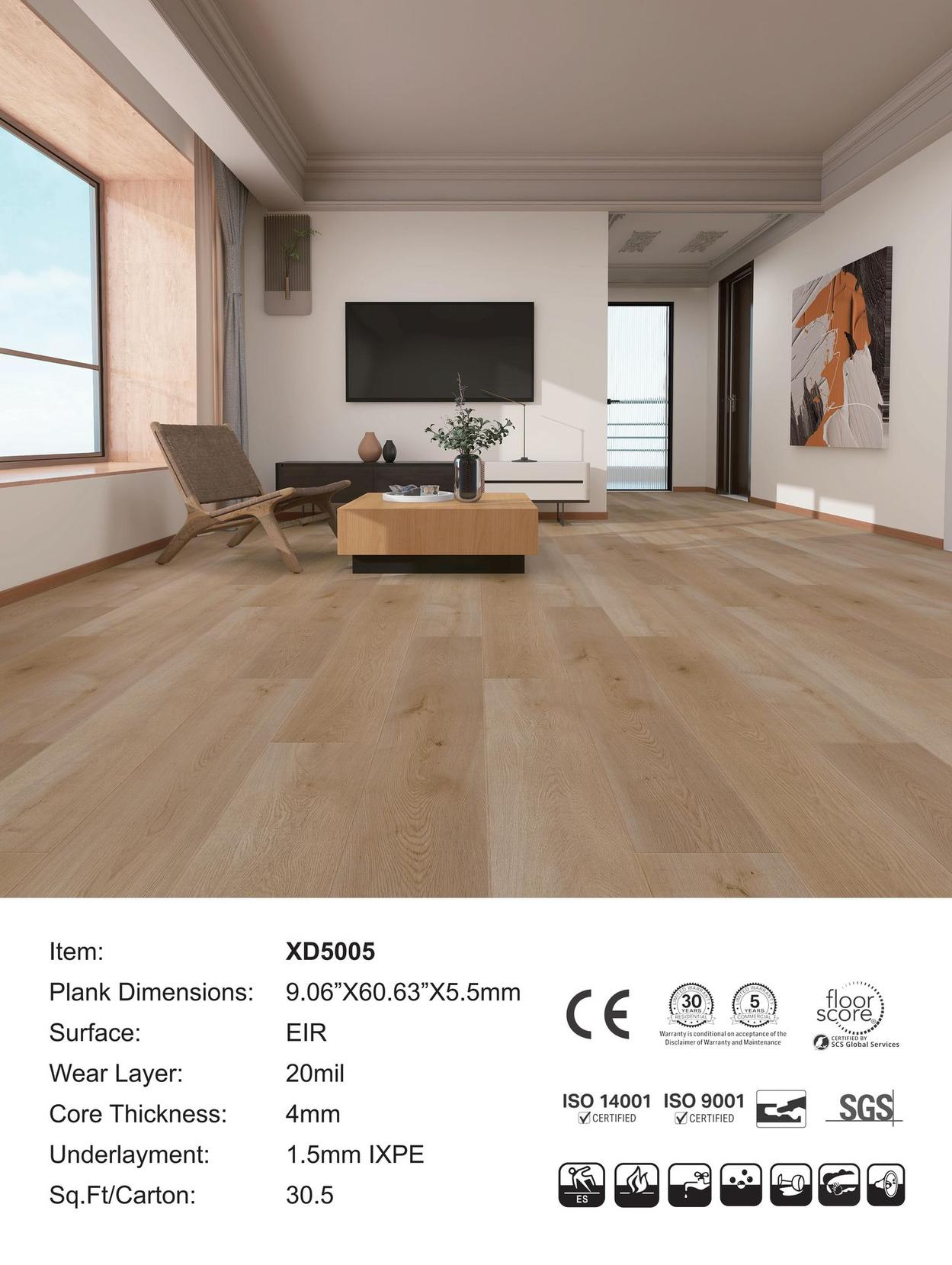 XD5005 SPC flooring plank