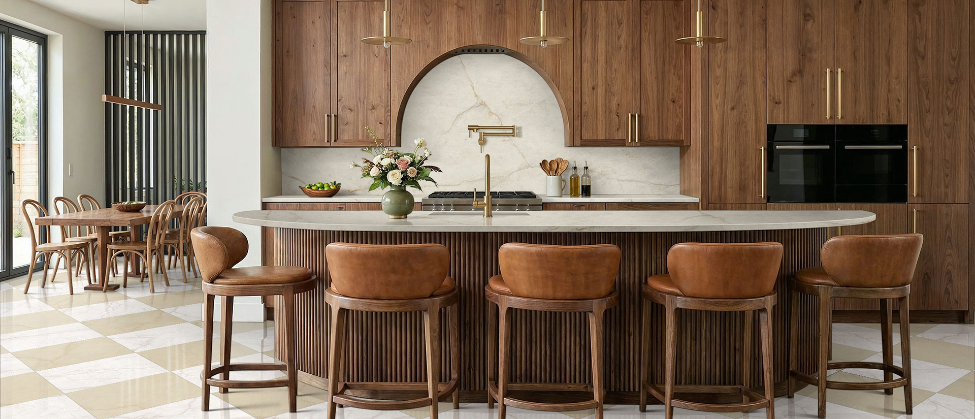 Kitchen with Solitaj quartz countertops